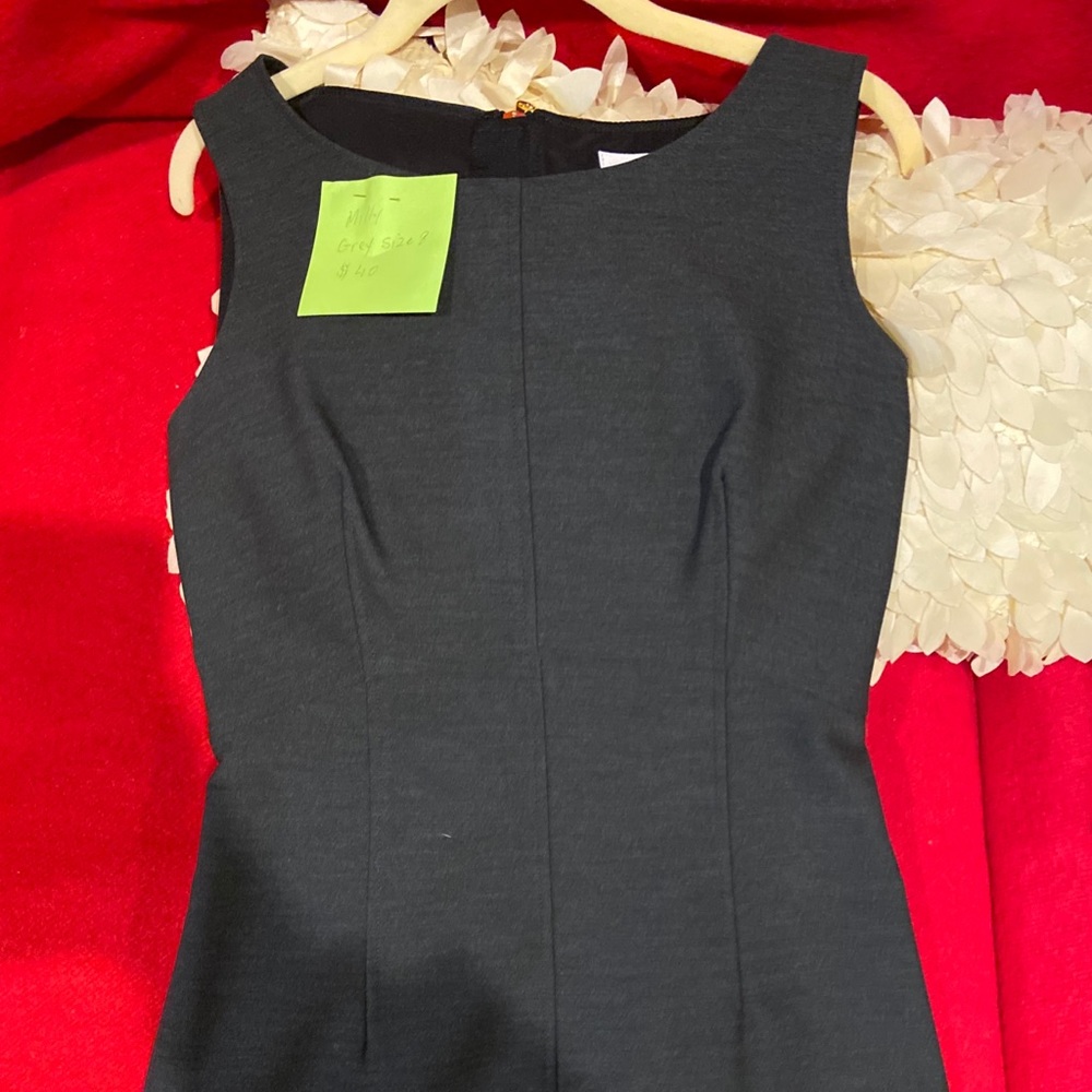 Simple Grey Dress with Golden Zipper by MILLY